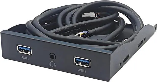 Alt view image 4 of 7 - 2Port USB 3.2 GEN1 5Gbps + 3.5mm Headphones Interfaces Front Panel Hubs Splitter Bracket Adapter For PC Desktop 3.5inch