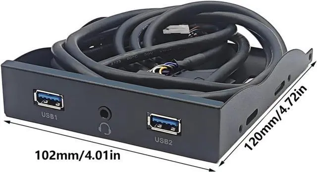 Alt view image 7 of 7 - 2Port USB 3.2 GEN1 5Gbps + 3.5mm Headphones Interfaces Front Panel Hubs Splitter Bracket Adapter For PC Desktop 3.5inch