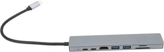 Alt view image 3 of 7 - 8 Port Type C Hub with USB 3.0, PD, RJ45, and Memory Card Reader for Laptops High Speed Data Transfer and Charging