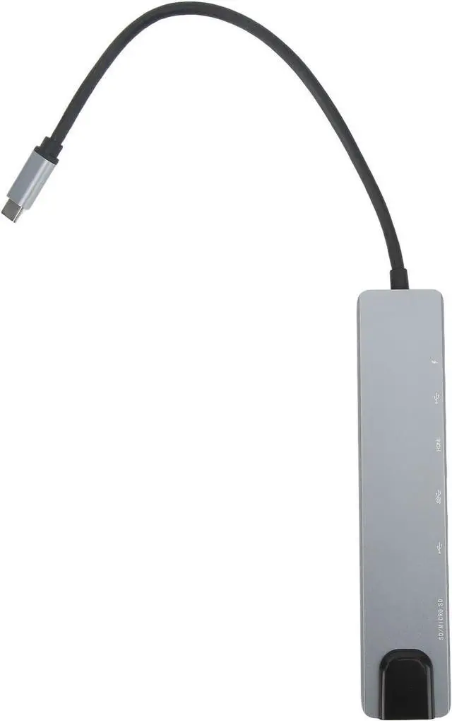 Alt view image 6 of 7 - 8 Port Type C Hub with USB 3.0, PD, RJ45, and Memory Card Reader for Laptops High Speed Data Transfer and Charging