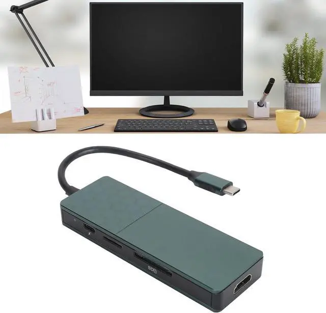 Alt view image 7 of 7 - 7 in 1 Type C Hub, USB C Docking Station, 4K HD Multimedia Interface with 3 USB30. Ports, PD Fast Charging, Card Reader for OS X OS, Aluminum Alloy Multiport Adapter