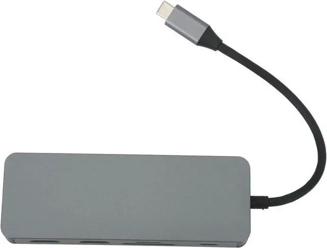 Alt view image 4 of 7 - 10 in 1 USB C Hub Multiport Adapter, Type C to VGA Dual HD Multimedia Interface Converter, PD Fast Charging Docking Station with 3 USB Ports, Aluminum Alloy Material