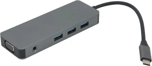 Alt view image 3 of 7 - 10 in 1 USB C Hub Multiport Adapter, Type C to VGA Dual HD Multimedia Interface Converter, PD Fast Charging Docking Station with 3 USB Ports, Aluminum Alloy Material