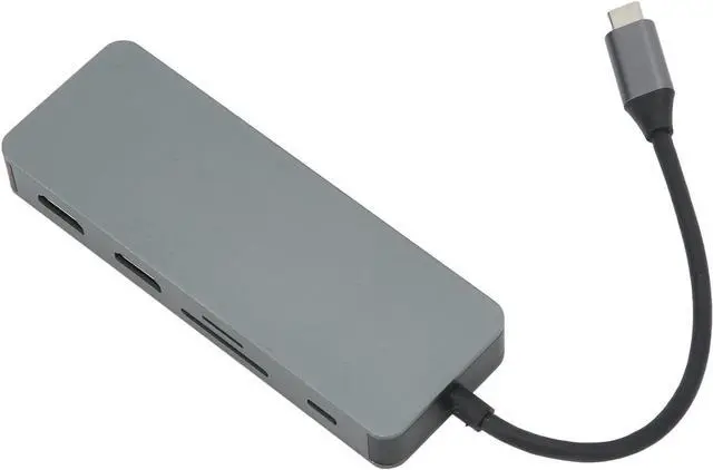 Alt view image 7 of 7 - 10 in 1 USB C Hub Multiport Adapter, Type C to VGA Dual HD Multimedia Interface Converter, PD Fast Charging Docking Station with 3 USB Ports, Aluminum Alloy Material