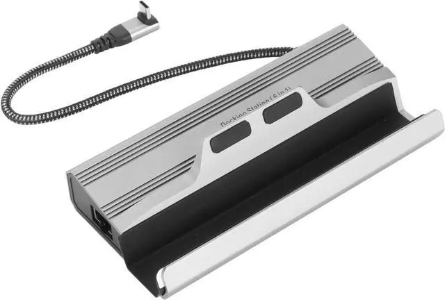Alt view image 7 of 7 - 6 in 1 Docking Station for Steam Deck, Type C PD Power Supply with Gigabit Ethernet, 4K 60Hz HD Multimedia Interface, 3 USB 3.0 Ports, Anti Slip Silicone Mat Included
