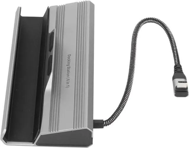 Alt view image 6 of 7 - 6 in 1 Docking Station for Steam Deck, Type C PD Power Supply with Gigabit Ethernet, 4K 60Hz HD Multimedia Interface, 3 USB 3.0 Ports, Anti Slip Silicone Mat Included