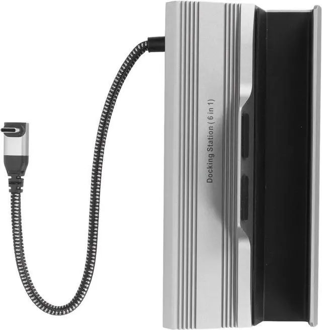 Alt view image 2 of 7 - 6 in 1 Docking Station for Steam Deck, Type C PD Power Supply with Gigabit Ethernet, 4K 60Hz HD Multimedia Interface, 3 USB 3.0 Ports, Anti Slip Silicone Mat Included