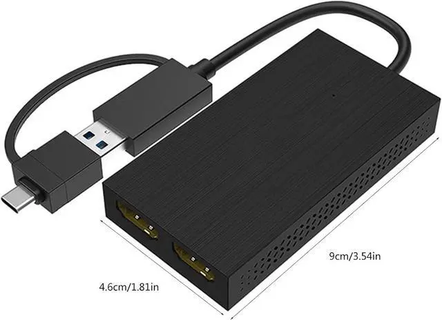 Alt view image 4 of 7 - WEISUYUUS USB TypeC Double Output Adapter Support 4k 3840x2160@30Hz for Multiple Monitors Expand Screen