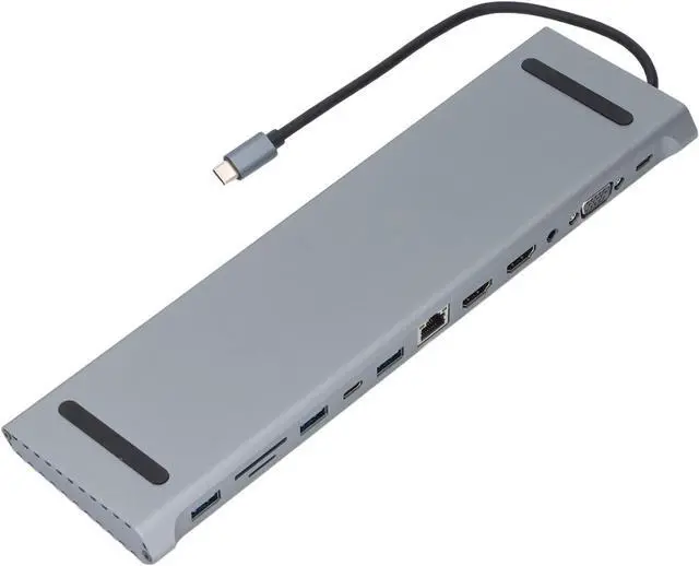 Alt view image 7 of 7 - Type C Docking Station, 12 in 1 USB C Hub Multiport Adapter Dongle with 100W Fast Charging, Laptop Docking Station for Office