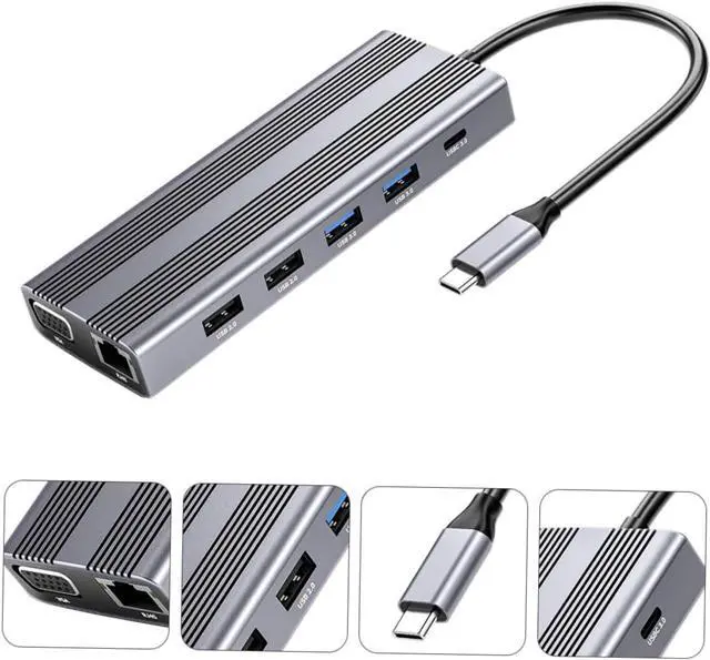 Alt view image 2 of 7 - Housoutil Multi-Function Type 12-in-1 USB Splitter USB Hub Data Dock for Daily Use