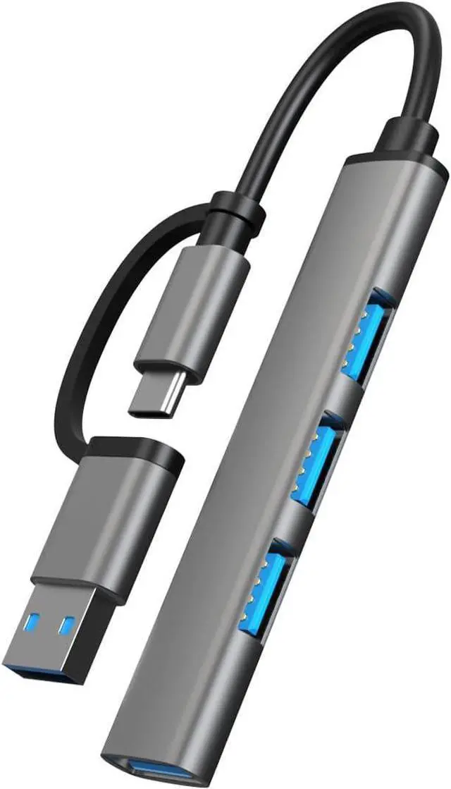 Main image of USB-C 4-in-2 Hub, Featuring USB 3.0 and 3 USB 2.0 Ports, Adapter Compatible with USB-C Laptops and Serves as a Dongle for USB Connectivity on MacBook Pro/Air,iPad Pro,iMac,iPhone 15 Pro,Xbox,PS5,XPS