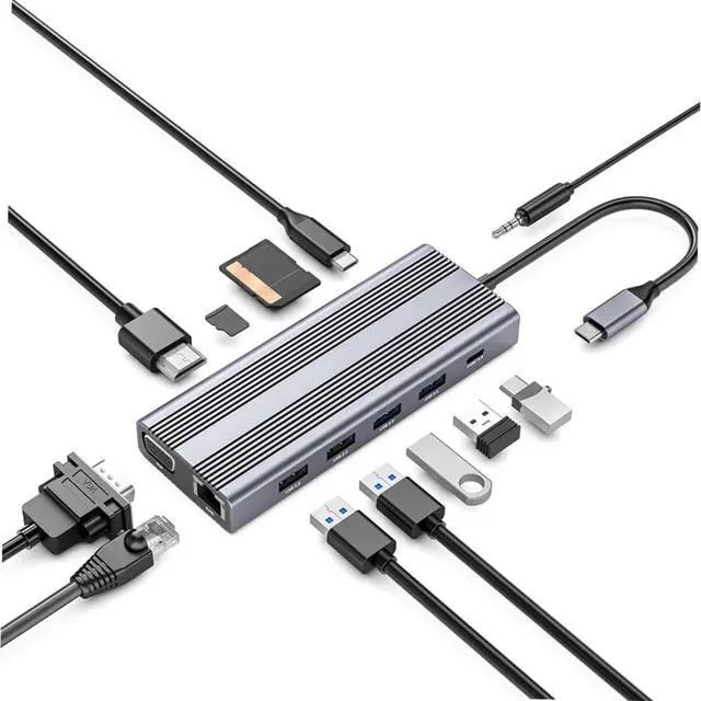 Alt view image 7 of 7 - GAROZATION Type-c USB Hub USB Data Hub for Laptop Multi-Port Extender High-Speed Transfer Adapter