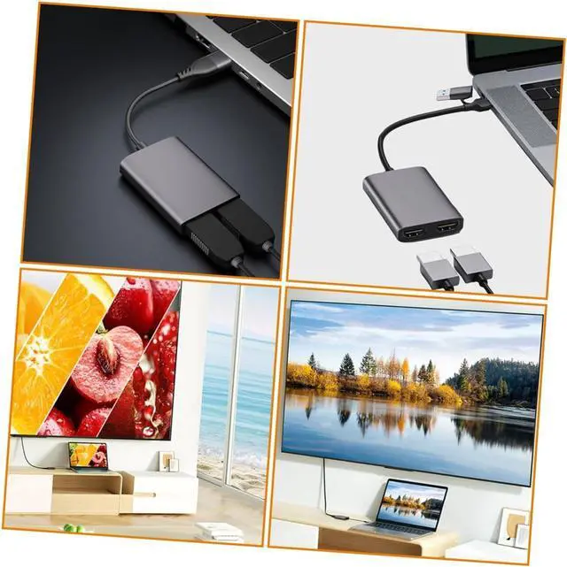 Alt view image 4 of 7 - Hoement Type-c to Converter USB Hub Adapter for Laptop Dual Port Expander Support for Monitor Extender