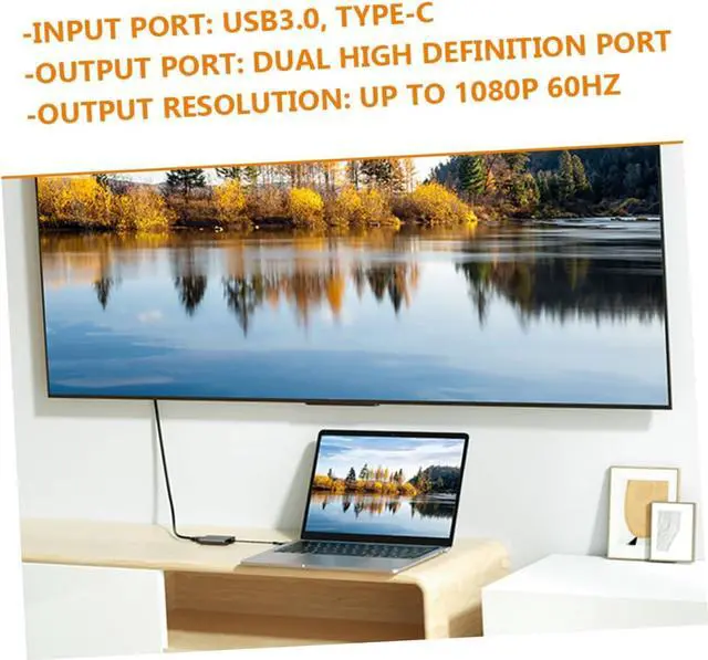 Alt view image 3 of 7 - Hoement Type-c to Converter USB Hub Adapter for Laptop Dual Port Expander Support for Monitor Extender