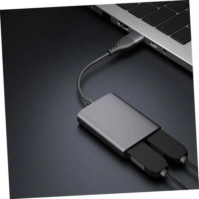 Alt view image 6 of 7 - Hoement Type-c to Converter USB Hub Adapter for Laptop Dual Port Expander Support for Monitor Extender