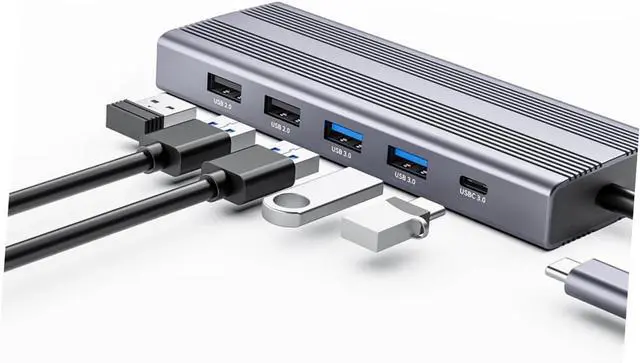 Alt view image 3 of 7 - KONTONTY Type- USB Hub Extender Multi-Port for Laptop USB Splitter Portable Data c