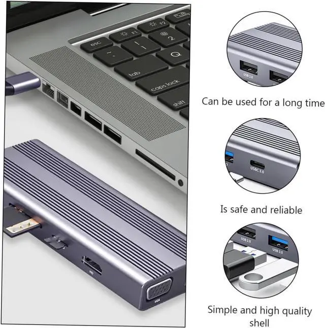 Alt view image 4 of 7 - KONTONTY Type- USB Hub Extender Multi-Port for Laptop USB Splitter Portable Data c