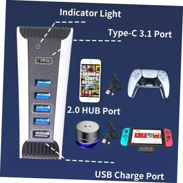 Alt view image 2 of 7 - jojofuny 4pcs USB Hub Splitter Port Extender Multi USB Port Extender for Game Console Laptop