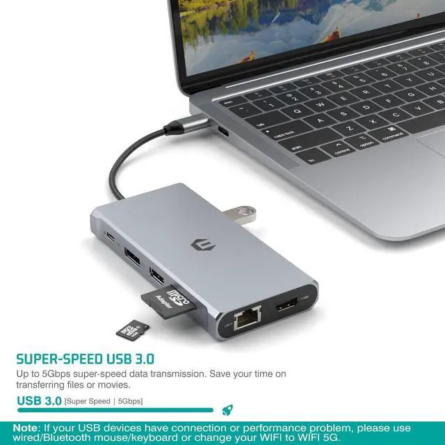 Alt view image 2 of 5 - USB C Laptop Docking Station Dual Monitor, 12 in 1 USB C Hub Adapter Triple Display with 2 HDMI 4K, DisplayPort, Ethernet, 100W PD, 4 USB Ports, TF/SD for Dell/HP/Lenovo/MacBook Pro Laptop