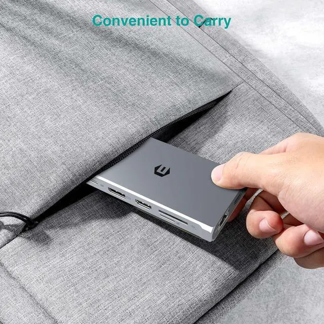 Alt view image 5 of 5 - USB C Laptop Docking Station Dual Monitor, 12 in 1 USB C Hub Adapter Triple Display with 2 HDMI 4K, DisplayPort, Ethernet, 100W PD, 4 USB Ports, TF/SD for Dell/HP/Lenovo/MacBook Pro Laptop