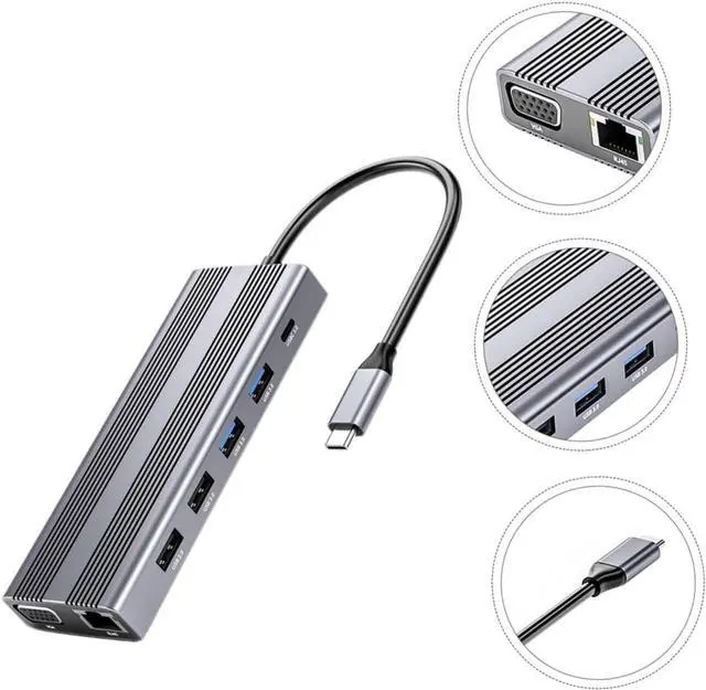 Alt view image 4 of 7 - BELLIFFY USB Hub 3.0 Type-C 12-in-1 Multi Port Data Hub USB Splitter USB Hub Data Dock Plastic Material Lightweight