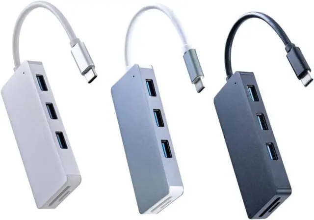 Alt view image 7 of 7 - jojofuny 3pcs 5 1 3 USB -c 1 Ethernet Hub Micro Card Reader Compact Portable Compatible with All Laptops