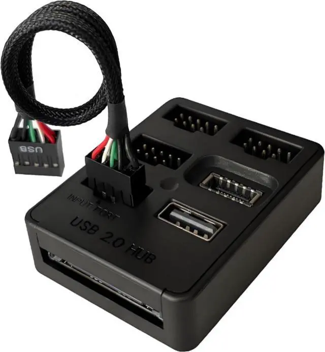 Main image of Multi Port Internal USB Hub Motherboard USB 2.0 Header Splitter, USB 2.0 to USB 3.2 Gen 1 Header Adapter, Front Panel Connector, USB 9Pin to Type-E (Key-A/USB C)