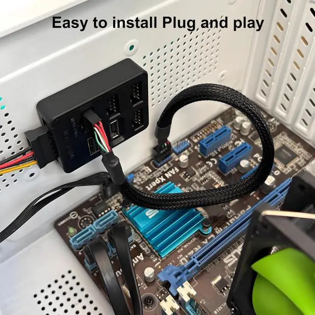 Alt view image 4 of 7 - Multi Port Internal USB Hub Motherboard USB 2.0 Header Splitter, USB 2.0 to USB 3.2 Gen 1 Header Adapter, Front Panel Connector, USB 9Pin to Type-E (Key-A/USB C)