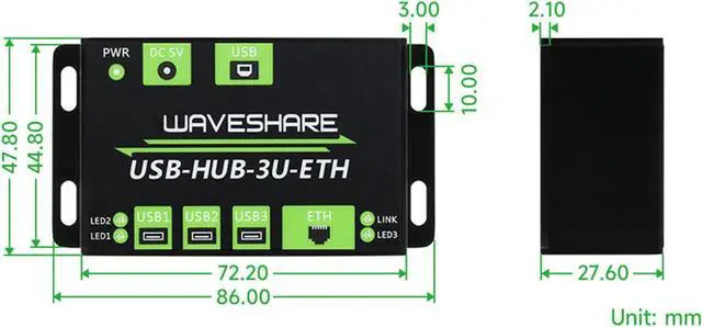 Alt view image 5 of 7 - Industrial USB Hub USB Extender, Onboard RTL8152B Chip, Industrial Grade Ethernet Chip