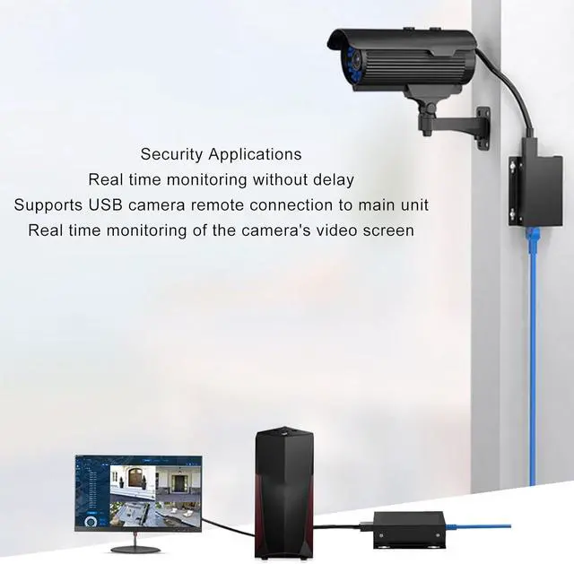 Alt view image 5 of 7 - Over Ethernet USB Extender, Over Ethernet USB RJ45 Extender 4 USB2.0 Cordless USB Hub for for OS X for Android for Linux (US Plug)