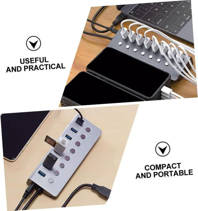 Alt view image 2 of 7 - KICHOUSE 1pc Ports USB Hub Charging Port Practical USB Splitter for and Supports Devices Simultaneously