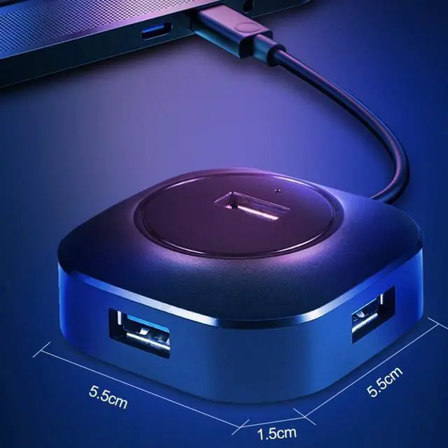 Alt view image 2 of 7 - PGNEX Hub 3.0 Hub 2.0 Multiple Splitter Adapter 4 Port Speed Mini Multiple Hub Extender for PC(USB 3.0 Cable 25cm)