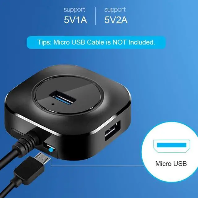 Alt view image 4 of 7 - PGNEX Hub 3.0 Hub 2.0 Multiple Splitter Adapter 4 Port Speed Mini Multiple Hub Extender for PC(USB 3.0 Cable 25cm)