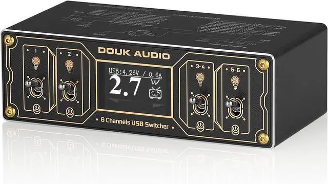 Main image of Douk Audio U6 Retro 6-Port USB Docking Station with Voltmeter  25W USB Charger HUB Power Splitter for Phones, Tablets, and Gadgets