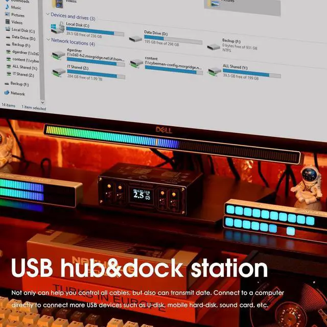 Alt view image 2 of 7 - Douk Audio U6 Retro 6-Port USB Docking Station with Voltmeter  25W USB Charger HUB Power Splitter for Phones, Tablets, and Gadgets