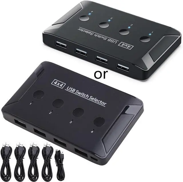 Main image of xbiez USB 4 In 4 Out Box High Speed 4 Port USB Splitter Adapter Printer Sharing For PCs