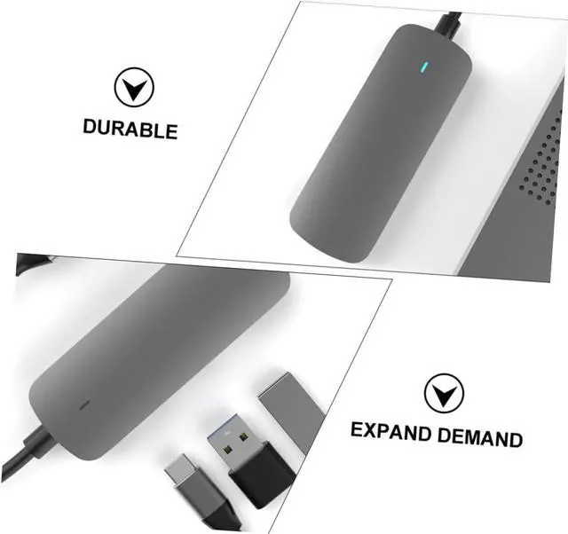 Alt view image 6 of 7 - jojofuny 3pcs Expansion Transfer Adapter Dock Holder Hub Multi USB Port Type-c Fast Data Transmission