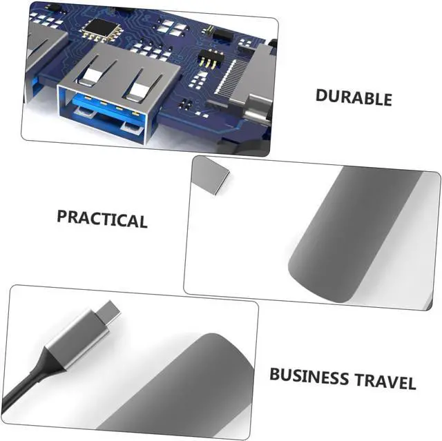 Alt view image 3 of 7 - jojofuny 3pcs Expansion Transfer Adapter Dock Holder Hub Multi USB Port Type-c Fast Data Transmission