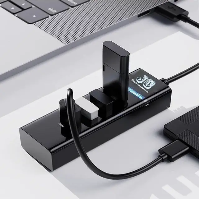Alt view image 4 of 7 - USB 2.0 3.0 Hub for Laptops with 11.811" Long Cable, Multiport Extender, Fast Data Transfer USB Splitter, Compatible with Windows PC, Mac, Printer, Portable Hard Disk, Mouse, USB Flash Drive