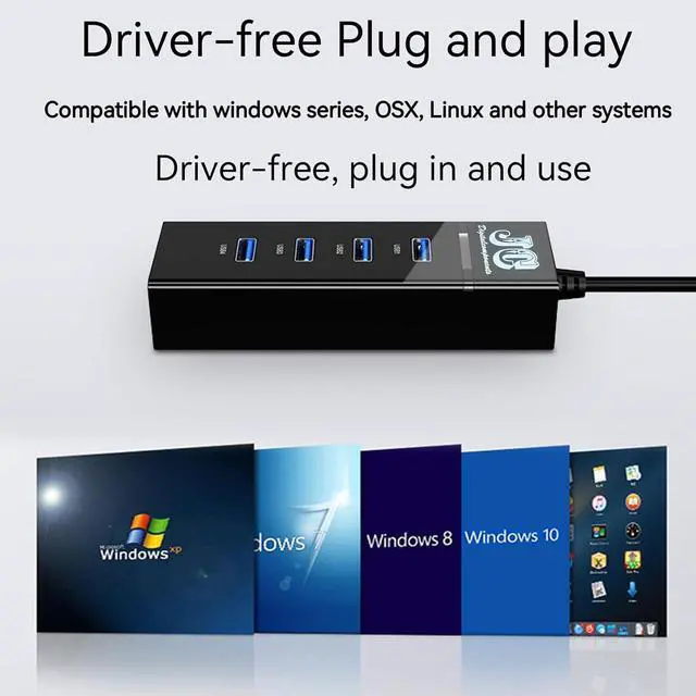 Alt view image 6 of 7 - USB 2.0 3.0 Hub for Laptops with 11.811" Long Cable, Multiport Extender, Fast Data Transfer USB Splitter, Compatible with Windows PC, Mac, Printer, Portable Hard Disk, Mouse, USB Flash Drive