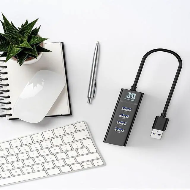 Alt view image 2 of 7 - USB 2.0 3.0 Hub for Laptops with 11.811" Long Cable, Multiport Extender, Fast Data Transfer USB Splitter, Compatible with Windows PC, Mac, Printer, Portable Hard Disk, Mouse, USB Flash Drive