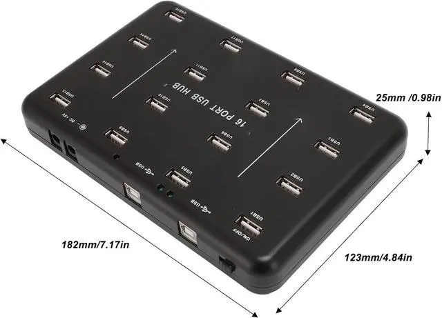 Alt view image 3 of 7 - USB 2.0 Hub, 16 Port Memory Card Duplicator Plug and Play, Double Circuit Guard, Copier Powered USB Splitter for Memory Card Hard Disk (US Plug)