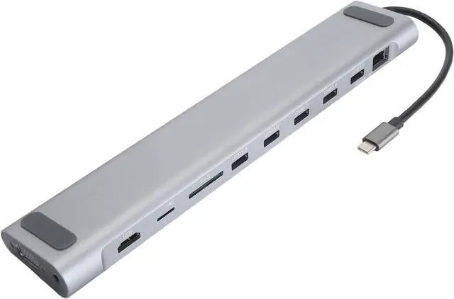 Main image of Aluminium Alloy USB C Hub with 4K, VGA, 1000Mbps RJ45, 5 USB3.0, 3.5mm Audio Ports, PD Charging Port, Storage Card Slot, Compatible for, for HarmonyOS