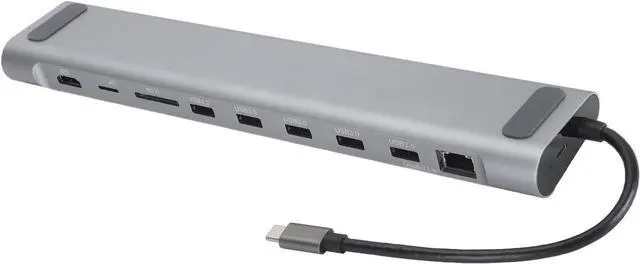 Alt view image 3 of 7 - Aluminium Alloy USB C Hub with 4K, VGA, 1000Mbps RJ45, 5 USB3.0, 3.5mm Audio Ports, PD Charging Port, Storage Card Slot, Compatible for, for HarmonyOS