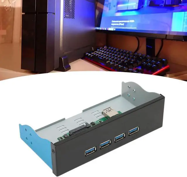 Alt view image 2 of 7 - USB 3.1 Front Panel Hub 4 Ports, USB 3.1 Front Panel Hub 5.25in 4 USB3.1 Type a Ports Support USB 3.1 Gen 2 10Gbps