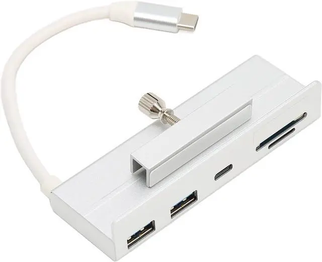 Main image of OS X AIO PC USB C Hub 6 in 1 Aluminum Clamp Hub, High Speed 10Gbps Transmission, Memory Card Slot, Easy Installation, Plug and Play, for 24in Computer