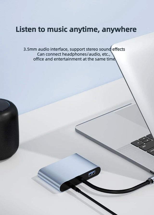 Alt view image 6 of 7 - USB C HUB, 10-in-1 Adapter Docking Station with 4K HDMI,VGA,87W PD,5Gbps USB3.0/2.0,RJ45 Ethernet,SD/TF Card Reader,3.5mm Audio,Compatible with MacBook Pro/Air, Other Type C Latops Devices.