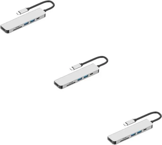 Main image of Uonlytech 3pcs 6-in-1 - Adapter Multifunction USB Hub for Laptops Tv/Projector Connect 87w Fast Charging