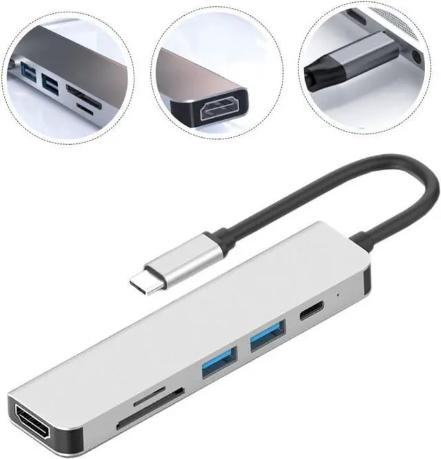 Alt view image 2 of 7 - Uonlytech 3pcs 6-in-1 - Adapter Multifunction USB Hub for Laptops Tv/Projector Connect 87w Fast Charging