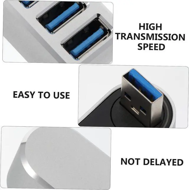 Alt view image 3 of 7 - jojofuny 3pcs USB Laptop Hub Port USB Hub Data Aluminum Alloy Easy to Use Computer Accessory